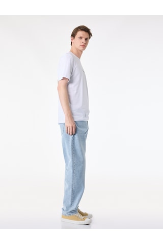 Koton Normal Bel Pamuklu Vintage Straight Fit Jean Pantolon Orta İndigo 6sam40024nd