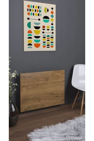 Duvara Monte Katlanabilir Yemek Çalışma Balkon Masası Ceviz 90x50 Cm Acı Kahverengi