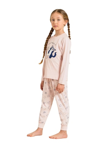 Rolypoly Rp3902g Anne Kız Uzun Kol Pijama Takım Garson Pudra