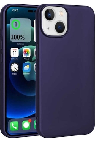 Apple Uyumlu iPhone 14 Plus Kılıf Zore Premier Silikon Kapak Lacivert