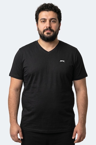 Slazenger Rıvaldo Jmb Erkek Büyük Beden Siyah Tişört