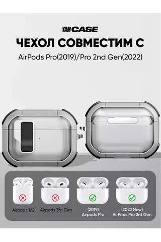 Yamcase Airpods Pro, Pro 2 İçin Şeffaf Klipsli Kılıf 221411099 Beyaz