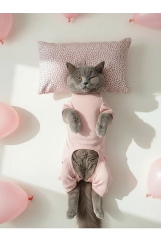 Minimini Kapler Kedi Uyku Seti Penye Kedi Tulum Ve Mini Yastık Takımı Pamuklu Tüy Dökülmesini Azaltır