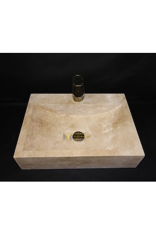 Traverten Dikdörtgen Batarya Çıkışlı Lavabo
