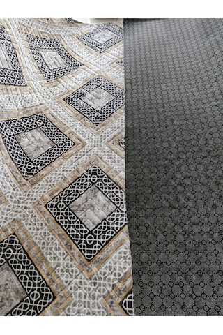 Venüs Kahverengi Yıkanabilir Kaymaz Taban Dört Mevsimlik Salon Banyo Balkon Genç Odası Kesme Halı