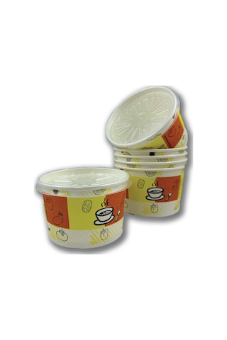 Kağıt-karton Çorba Kâsesi 16 Oz Şeffaf Kapaklı 50 Adet