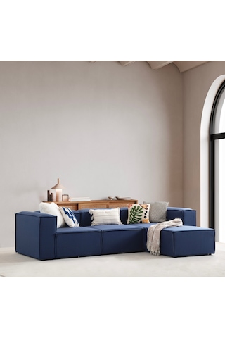 Nova 4 Modül Modüler L Köşe Koltuk Takımı Lacivert