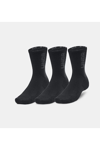 Under Armour Ua 3-maker Mid-crew 3'lü Unisex Çorap 1373084-001 Siyah