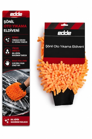 Edde Araba Araç Oto Mikrofiber Oto Yıkama Eldiveni Makarna Şönil Eldiven Oto Detailing