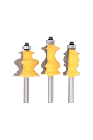 Ximistore9 8mm Saplı 3'lü Mimari Profil Freze Seti - Ahşap, Mdf Kesim İçin Karbon Çelik Vücut Ve Tungsten Carbide Uçlu