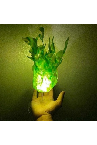 Yeşil Yüzen Ateş Topu Cadılar Bayramı Süsü Yüzen Ateş Topu Alev Süsü Parti Aksesuarları Çok Renkli