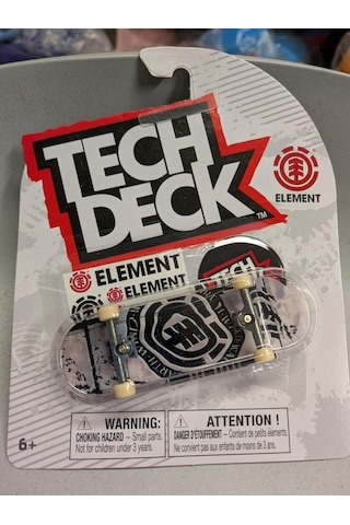 Tech Deck Element Siyah Beyaz Logo Grafik Parmak Kaykay