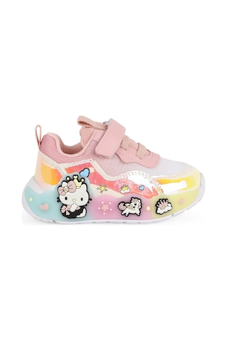 Pepino Kız Bebek Spor Ayakkabı Sevimli 3d Figürlü Hologram Parlak Cırt Cırtlı Hafif Esnek Işıklı Taban Sneaker 2184 Byz-pudra