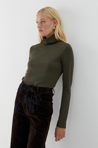 Balıkçı Yaka Uzun Kollu Body Haki Haki