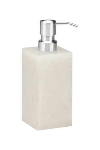 Lal Sıvı Sabunluk, Kare, Tezgah Üstü - Beyaz/krom Beyaz