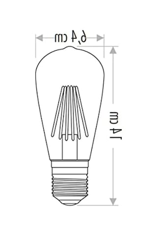 8w Rustik Led Ampul, St64 E27, Amber Renk, Enerji Sınıfı A -