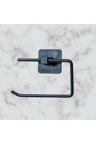 Zmc Bilişim Kendiliğinden Yapışkanlı Siyah Paslanmaz Metal Kapaksız Tuvalet Kağıtlığı Aparatı Çok Renkli