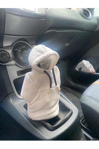 Vites Poları - Her Araca Uyumlu Vites Süsü Vites Hoodie Araç Aksesuarı Beyaz