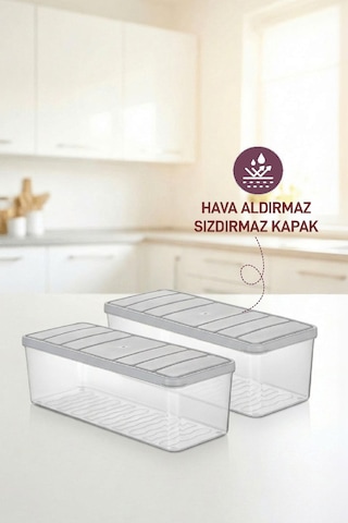 Selka Home 2 Adet 2 Lt. Nora Organizer Buzdolabı Buzluk Düzenleyici Saklama Kabı