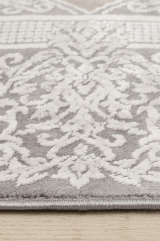 Kaşmir Halı Viskon Premium Alaz Gri 120X180 CM Salon Mutfak Halısı Yolluk Kilim