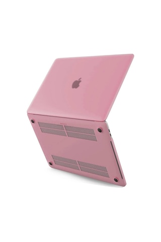 Apple Macbook Uyumlu Pro 13 2020 Apple Macbook Uyumlu Buzlu Kapak - Pembe Evimdeyokyok