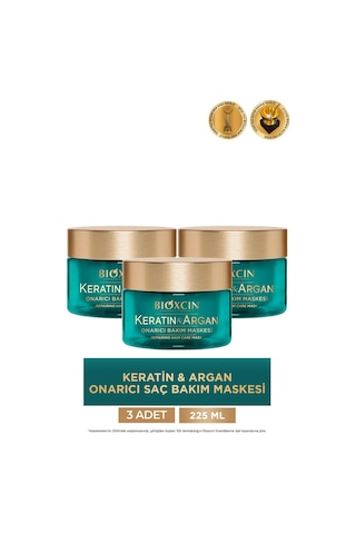 Bioxcin Keratin & Argan Onarıcı Bakım Maskesi 225 Ml 3 Adet