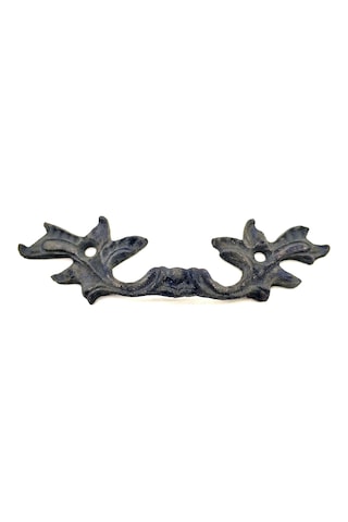 Antika Tarz Dekoratif Pirinç Çiçek Kapı Kulbu - 30x110 Mm, Oksit