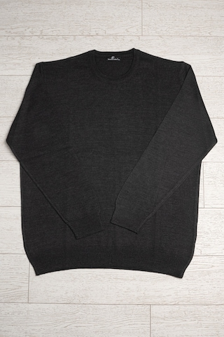 Woolen World Bisiklet Yaka Battal Büyük Boy Yünlü Triko Kazak Antrasit