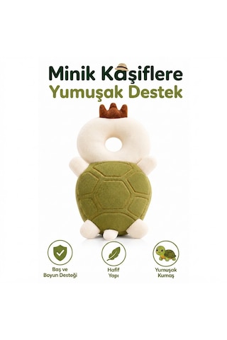 İlk Adım Güvenlik Yastığı Bebek Kafa Koruma Boyun Destek Minderi Kaplumbağ
