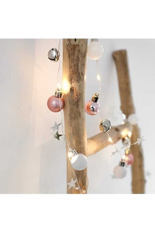 Maoyaya Pembe Beyaz 20 Led Çubuklu Noel Işık Zinciri 2m, Sıcak Beyaz Diğer