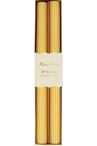 Meri Meri - Sarı Masa Mumları 2'li Tüm Yaşlar