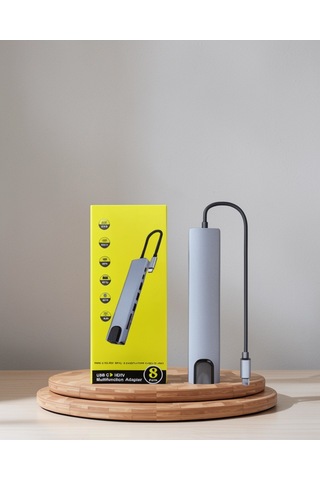 Type-c Dönüştürücü, 2xusb3.0, Sd/ms, 4k Hdmı, Rj45, Profesyonel Kullanım