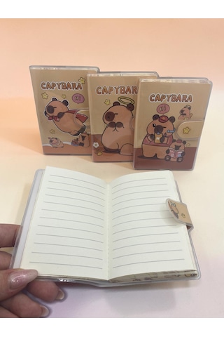 Capybara A7 Not Defteri , Çıt Çıtlı Cep Defteri - Süper Capybara Sarı