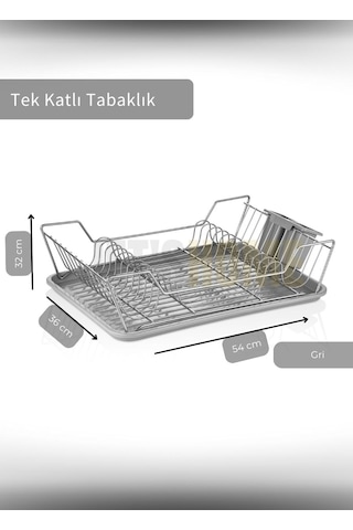 Jet's Home Tek Katlı Bulas Iklık Tezgah U Stu Tabaklık Bpa Free Bulas Ik Sepeti Gri Gri
