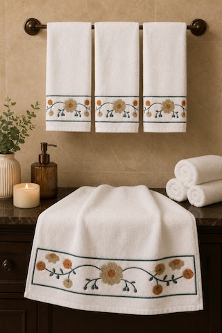 Punch Panc Nakışlı İşlemeli Hediyelik Çeyizlik Dekoratif %100 Pamuk Havlu- Havlu Seti 50x90 Cm 4 Adet Papatya Renkli Punch Panc Nakışlı İşlemeli Hediyelik Çeyizlik Dekoratif %100 Pamuk Havlu- Havlu Seti 50x90 Cm 4 Adet Papatya Renkli