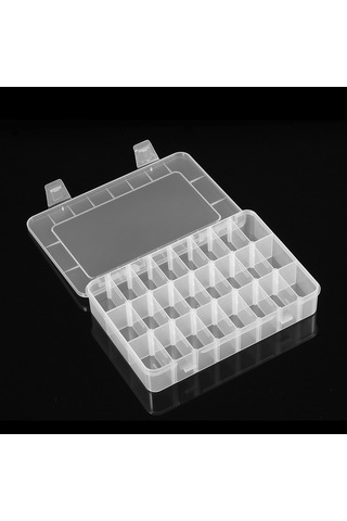Youtek Plastik 24 Bölmeli Çekirdekli Organizer Kutusu - Küçük Aksesuar, Elektronik Parça, İlaç Ve Hobiler İçin Saklama Kutusu Beyaz