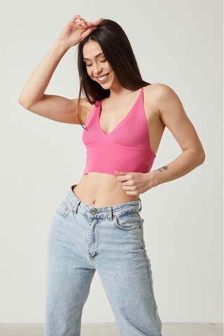 Twenty3 Kadın Super Crop Sırt Detaylı Triko Büstiyer Bluz 001