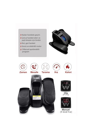 Vibrolegs Eliptik Kondisyon Bisikleti - Egzersiz Aleti - Esnek Ta Siyah