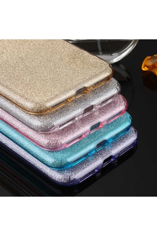 Apple Uyumlu iPhone 8 Plus Kılıf Zore Shining Silikon Mavi