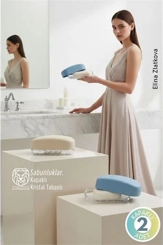 Modern Banyo Tasarımı: 2 Li Premium Sızdırmaz Kapaklı Sabunluk Seti - Hijyenik Seyahat Kutusu Diğer