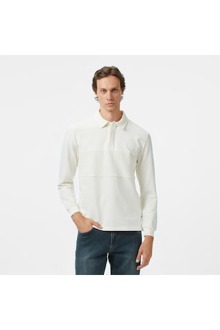 Nautica Erkek Krem Classic Fit Uzun Kollu Polo Yaka T-shirt Çizgili K57307t Krem