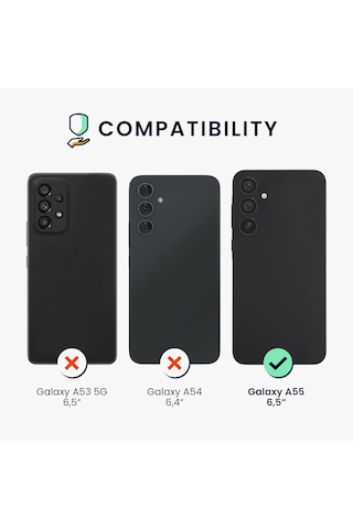 Teknomoda Samsung Galaxy Uyumlu A55 Kılıf 360 Şeffaf Ön Arka Korumalı Şeffaf Silikon