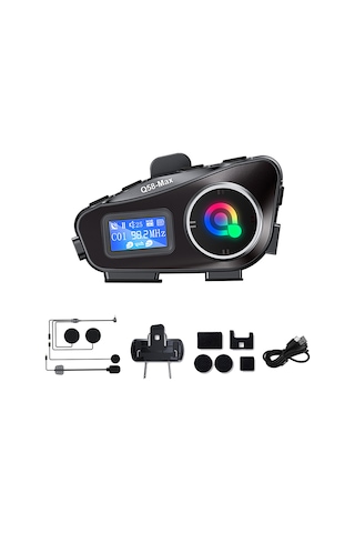 Xindoker Q58max Moto Kask Bluetooth Kulaklığı: 500m İki Kişilik Konuşma, Fm Radyo, Led Fener, Ses Karıştırma, Ipx6 Su Geçirmez