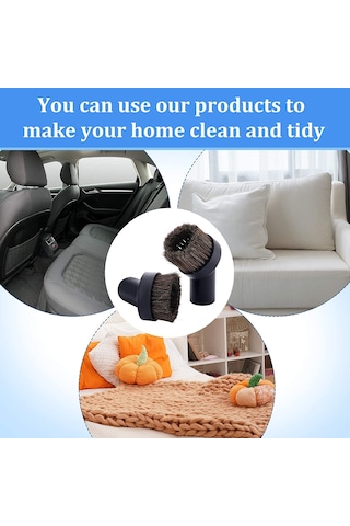 Leasetake 32mm Yuvarlak Toz Fırçası, Siyah At Kılı 25mm Elektrikli Süpürge Aparatı Yedek Parçası