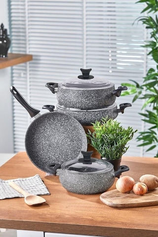 Taç Mastercook Tombik 7 Parça Seti Gri Taç Mastercook Tombik 7 Parça Seti Gri