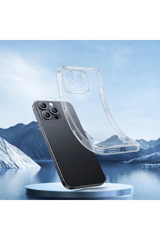 Apple iPhone 16 Pro Max Uyumlu Kılıf Şeffaf Kamera Korumalı 3d