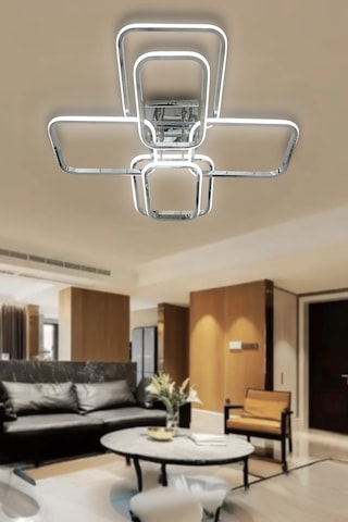 6 Lı Dikdörtgen Plafonyer Modern Led Avize Çok Renkli
