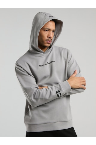 Everlast Champions Collection Gri Erkek Kapüşonlu Sweatshirt Gri