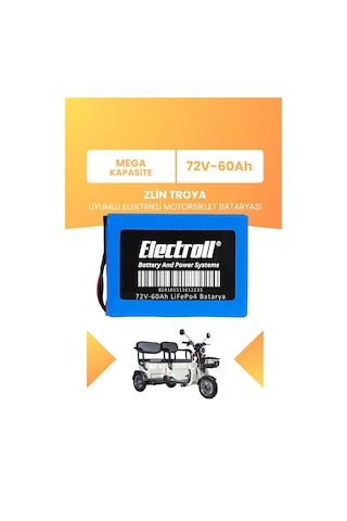 Zlin Troya Batarya Mega Kapasite Lifepo4 72v 60ah Elektrikli Motosiklet Bataryası