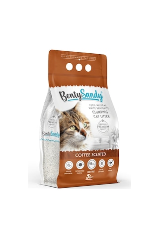 Bentysandy Kahve Kokulu Topaklaşan Bentonit Kedi Kumu 2 x 5 L